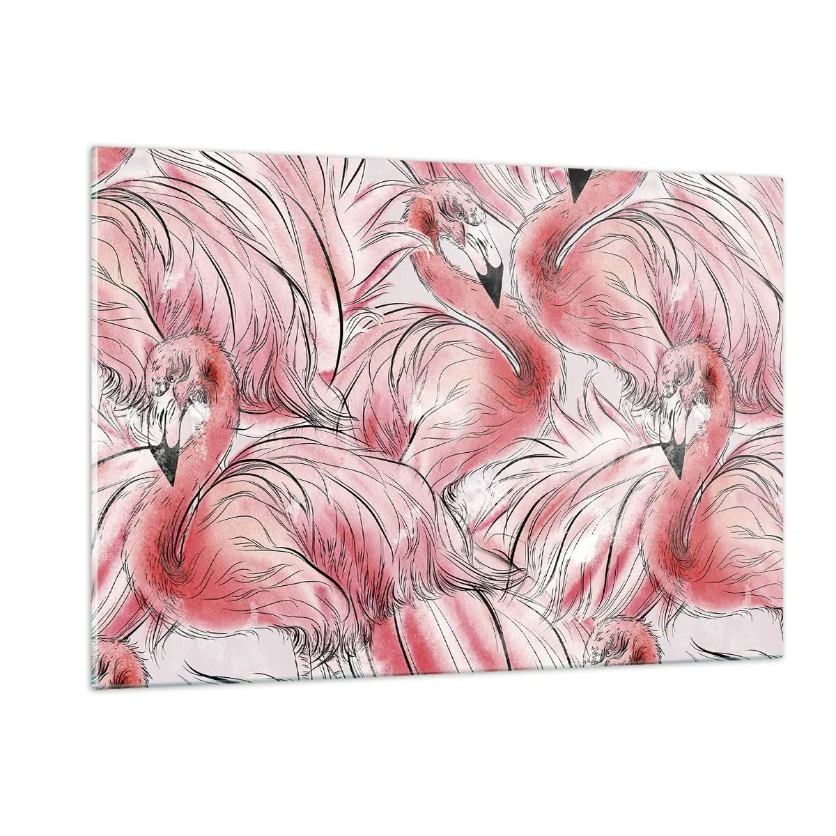 Schilderen op glas - Vogelcorps de ballet - 120x80 cm