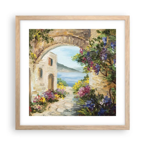 Een poster in een licht eiken lijst - De charme van een kustprovincie - 40x40 cm