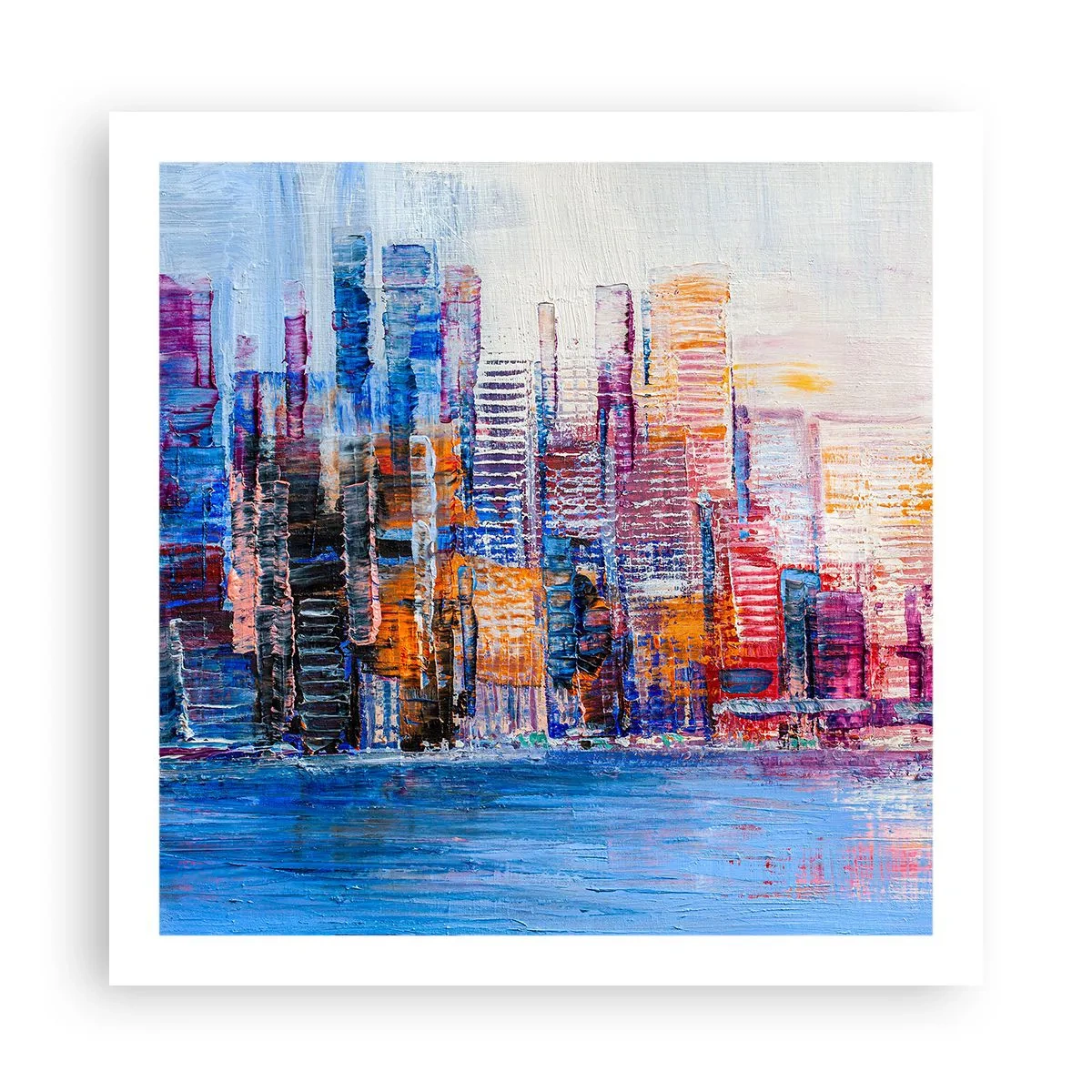 Poster - Een vrolijke metropool - 60x60 cm