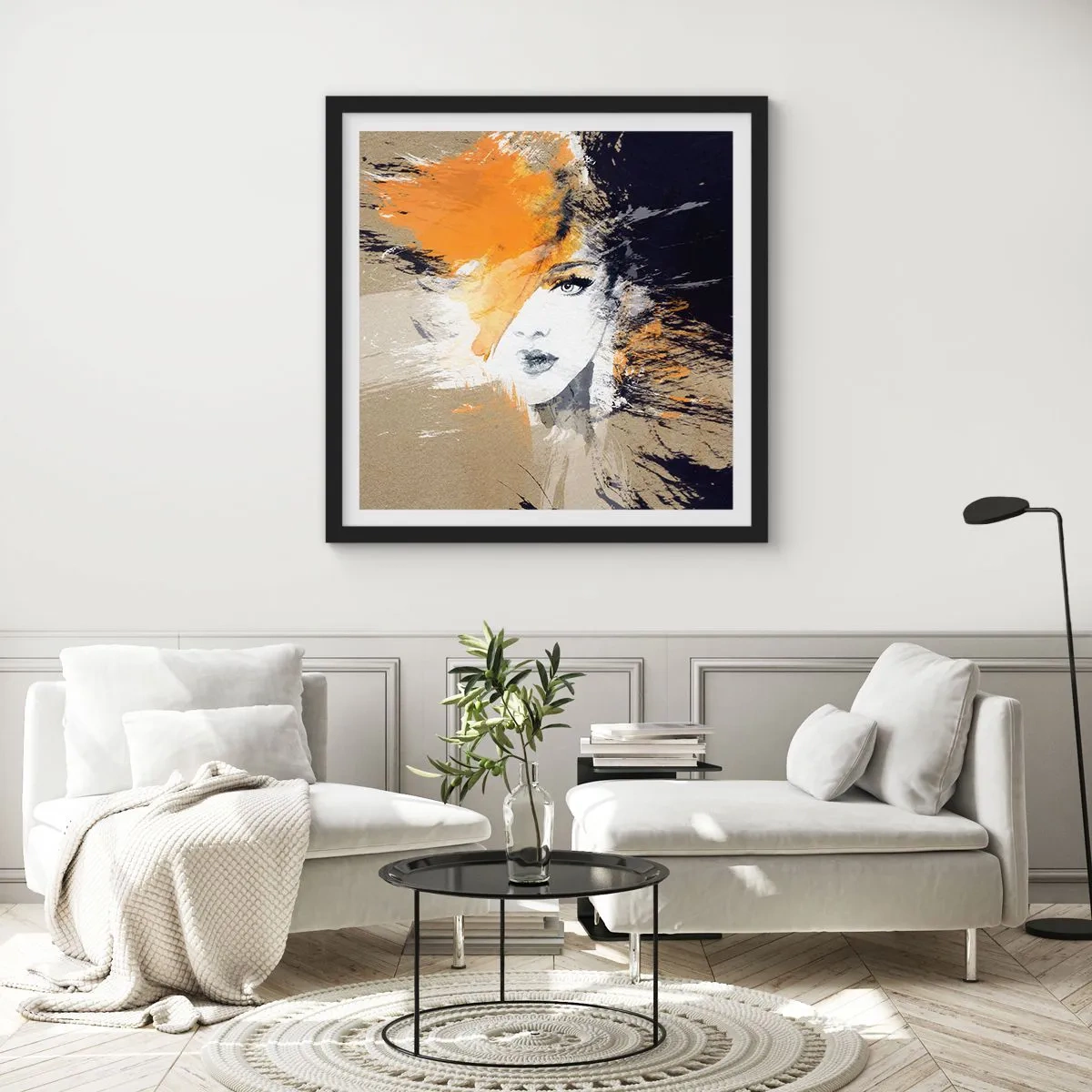 Poster in een zwarte lijst - En er is licht - 50x50 cm