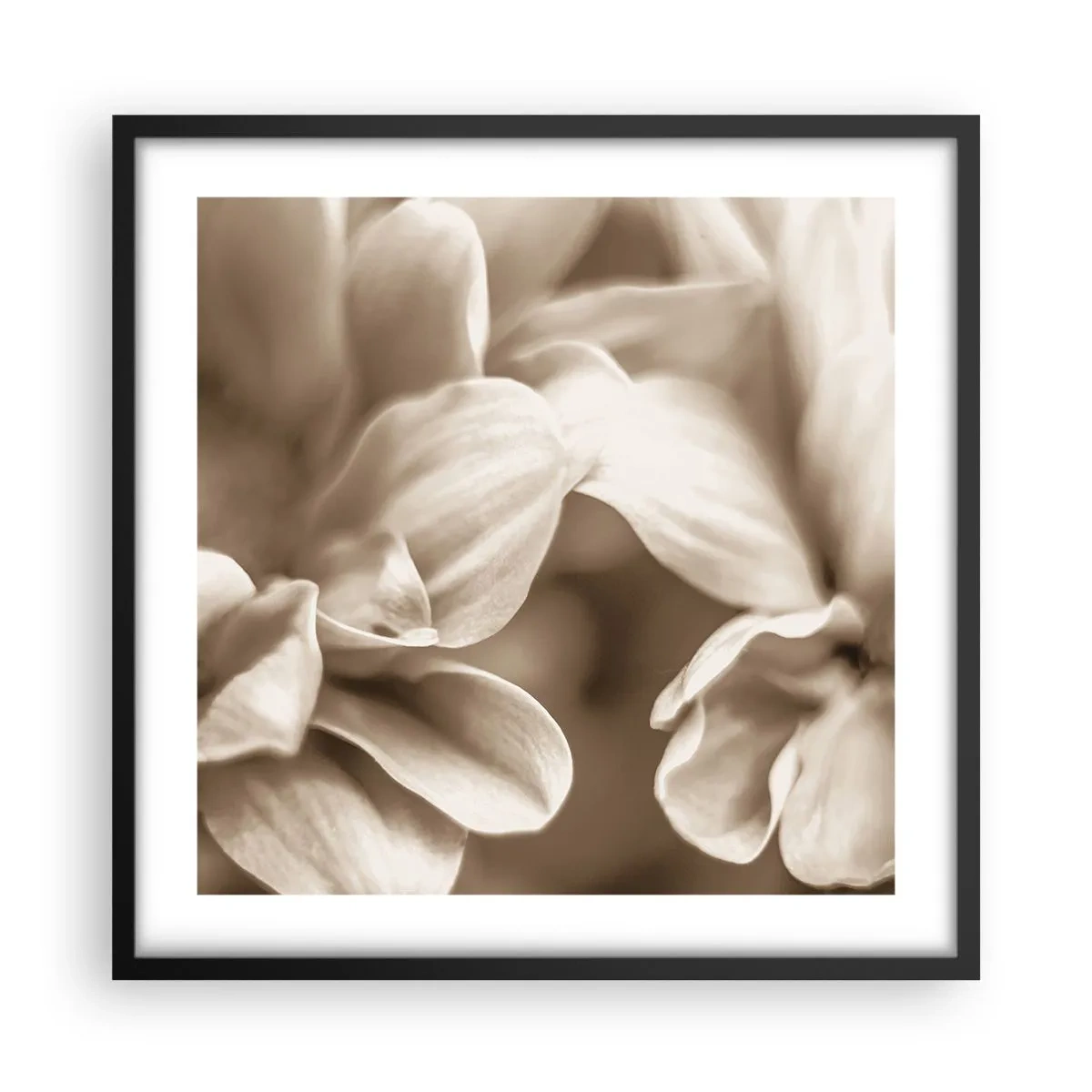 Poster in een zwarte lijst - Zo zacht als een glimlach - 50x50 cm