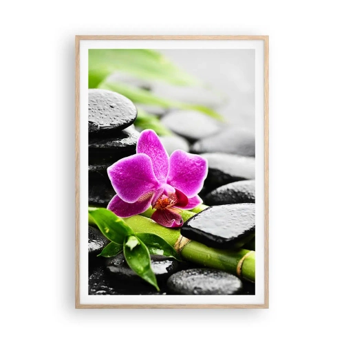 Een poster in een licht eiken lijst - In een vrede evenwicht - 70x100 cm