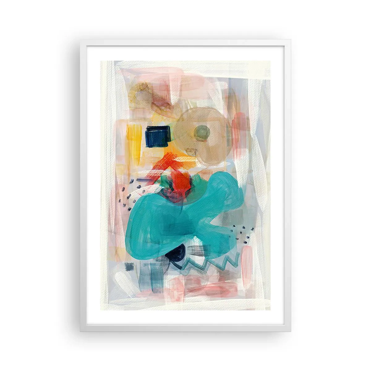 Poster in een witte lijst - Kleurrijk spel - 50x70 cm