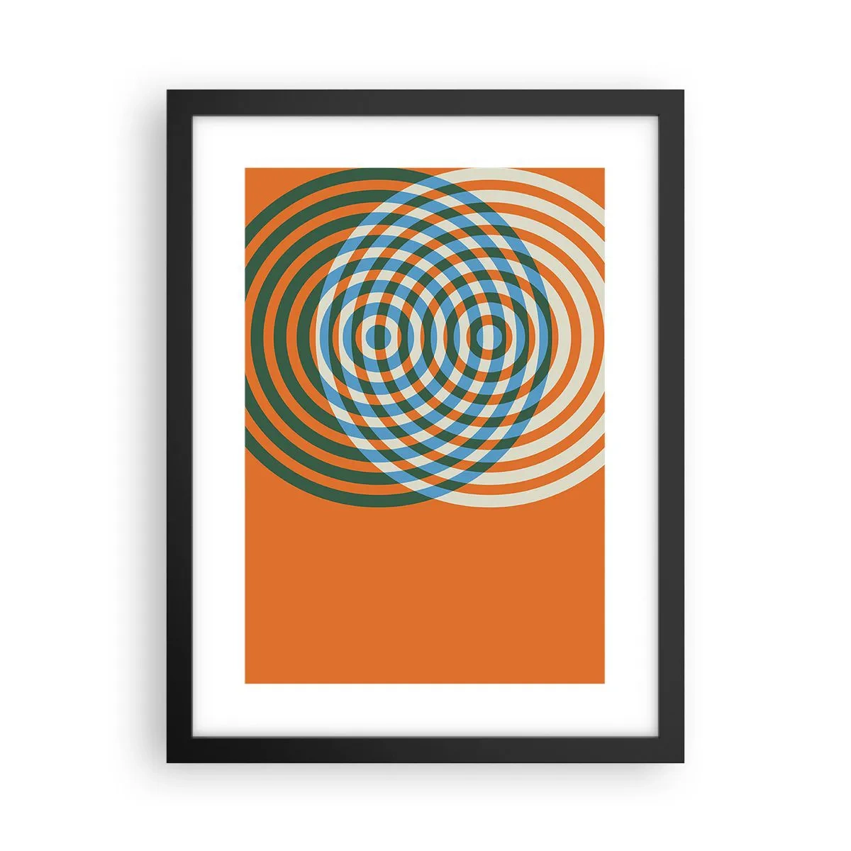Poster in een zwarte lijst - Abstracte circulaire variatie - 30x40 cm