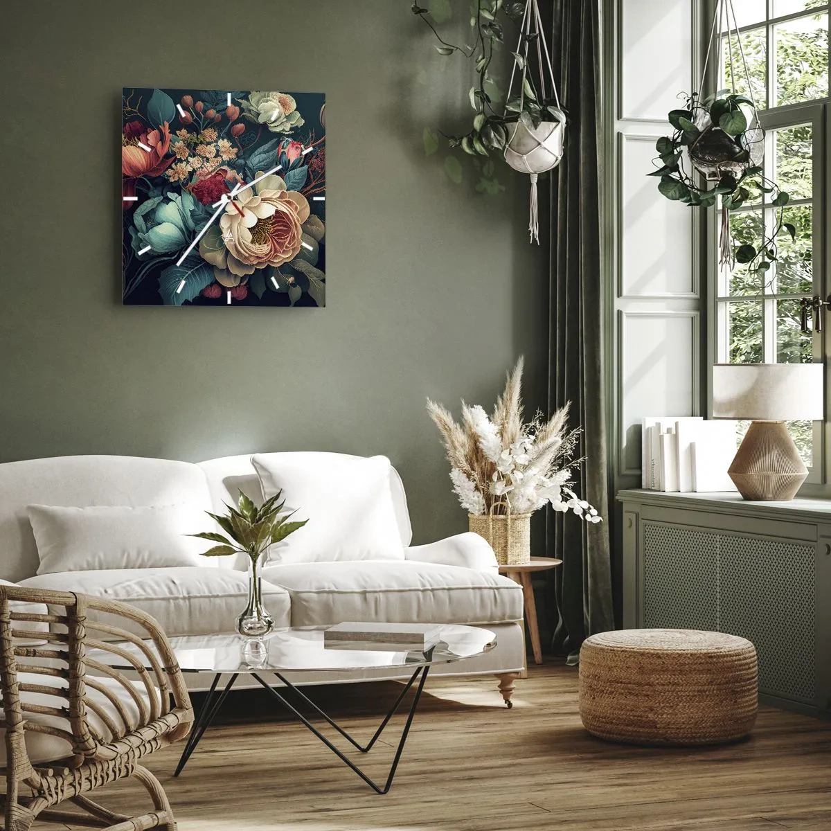 Wandklok - Klok - 19e-eeuwse charme - 30x30 cm