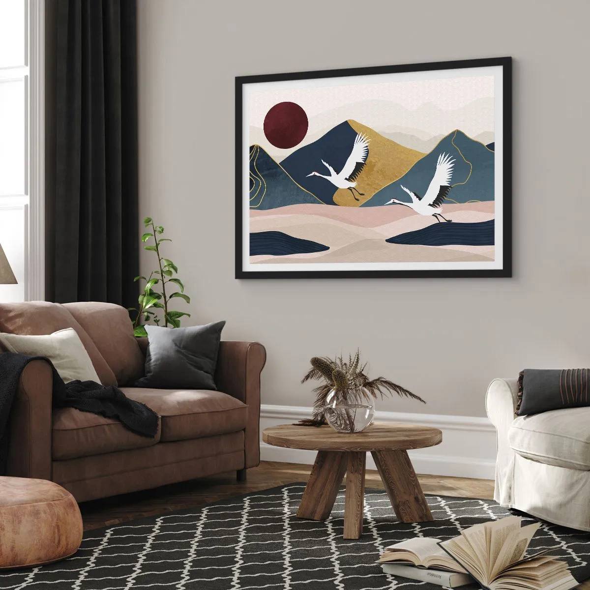 Poster in een zwarte lijst - Het is weer een dag GEGAAN - 40x30 cm
