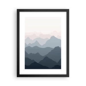 Poster in een zwarte lijst - Golven van de bergen - 30x40 cm