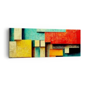 Schilderen op canvas - Festival van rechte hoeken - 140x50 cm