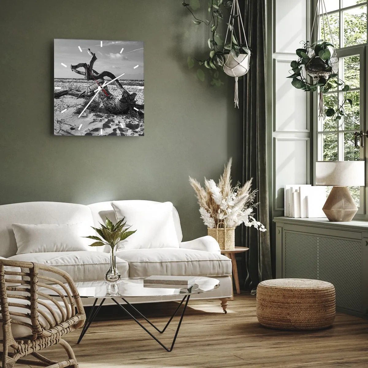 Wandklok - Klok - Zee sculptuur - 30x30 cm