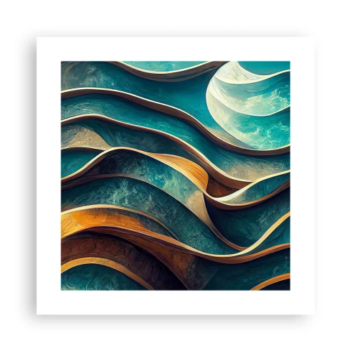 Poster - Meanders van blauw - 40x40 cm