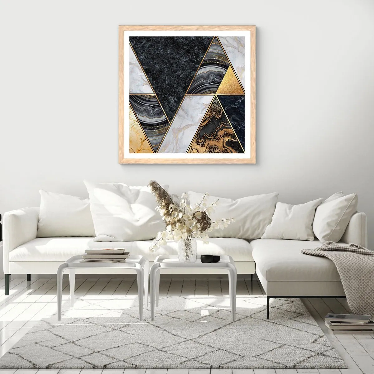 Een poster in een licht eiken lijst - Steen bij steen - 40x40 cm