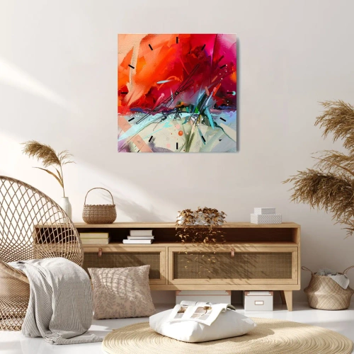 Wandklok - Klok - Een explosie van licht en kleuren - 40x40 cm