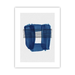 Poster - Blauwe en zwarte compositie - 30x40 cm