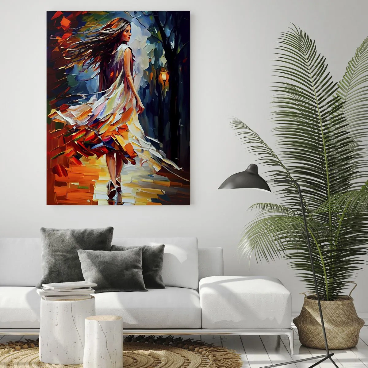 Schilderen op glas - Herfst meisje - 70x100 cm