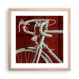 Een poster in een licht eiken lijst - Gecreëerd om te winnen - 40x40 cm