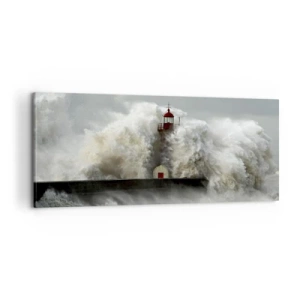Schilderen op canvas - De woede van de oceaan - 100x40 cm