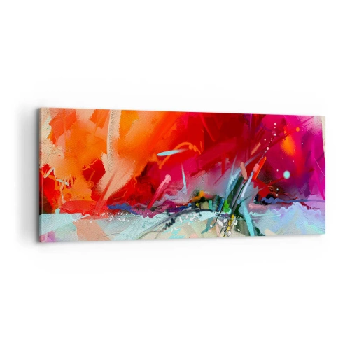 Schilderen op canvas - Een explosie van licht en kleuren - 100x40 cm