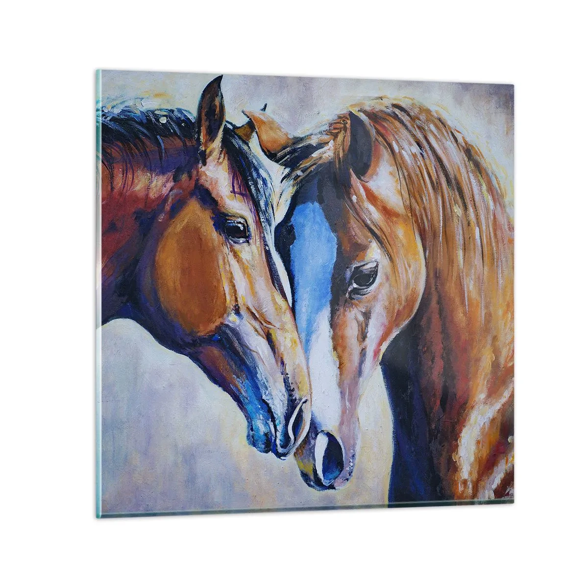 Schilderen op glas - Is het vriendschap? is het liefde? - 30x30 cm