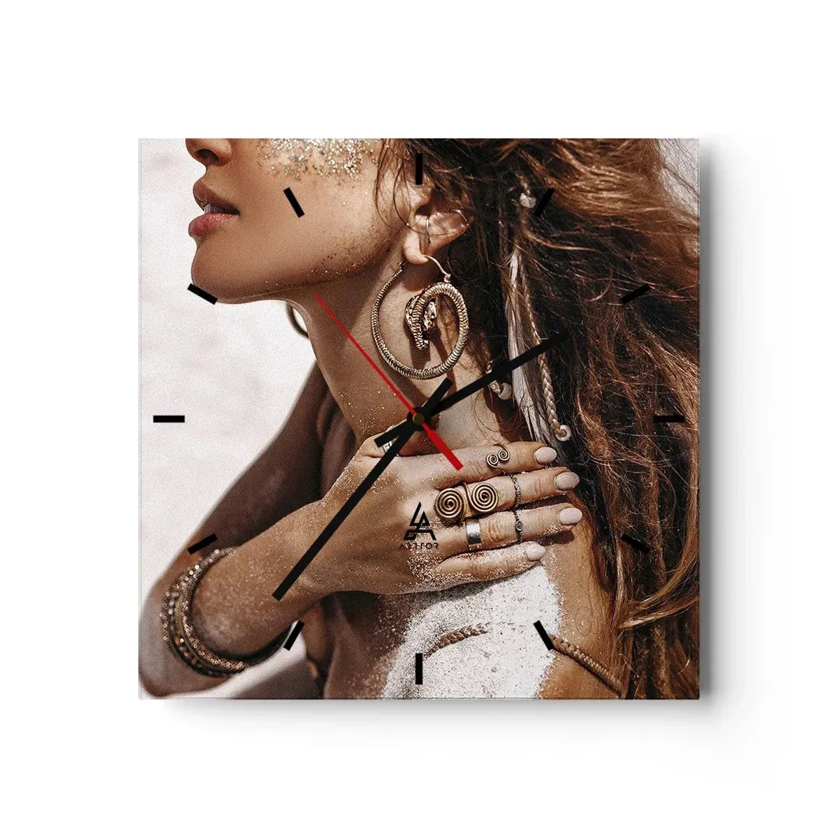 Wandklok - Klok - Koningin van het wilde strand - 40x40 cm