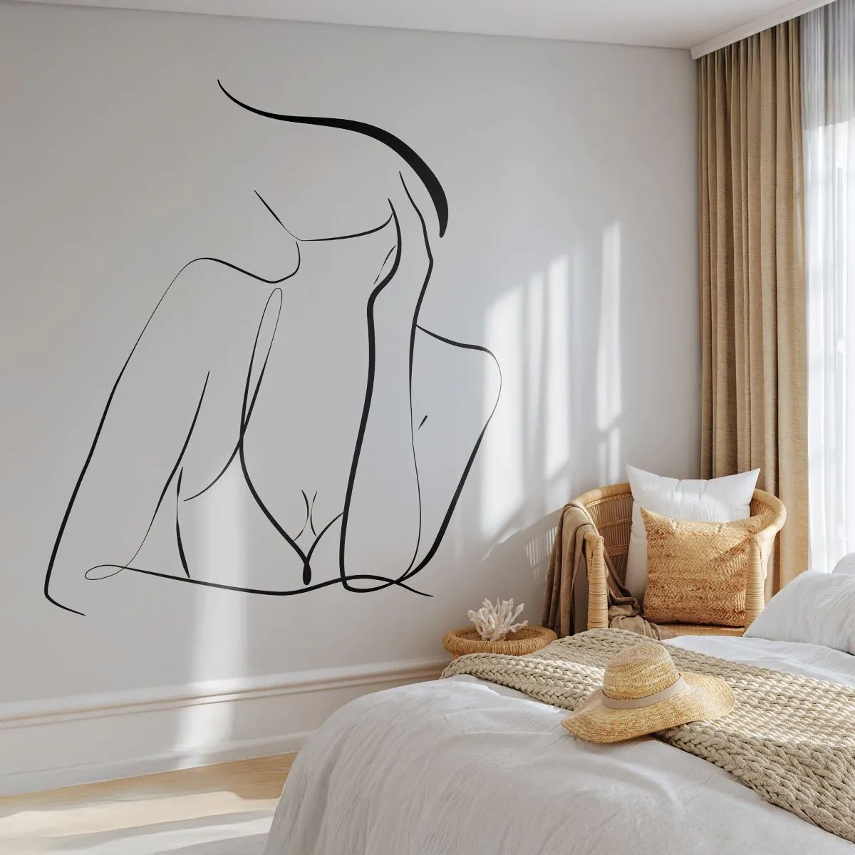 Fotobehang Standard Eco - Op de golf van dromen - Vrouw, Grafisch, Deel - 350x256 cm