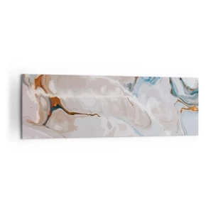 Schilderen op canvas - Blauw kronkelt onder het wit - 160x50 cm