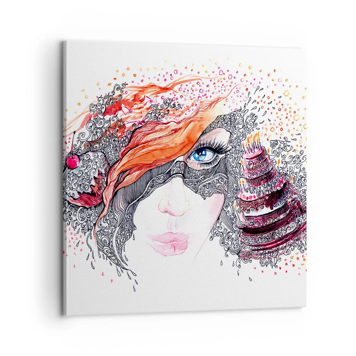 Schilderen op canvas - Elke dag is er een feestdag met haar - 60x60 cm