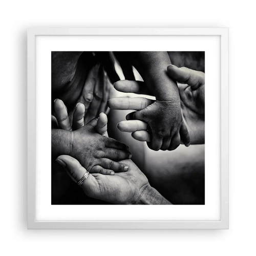Poster in een witte lijst - Om mens te zijn - 40x40 cm