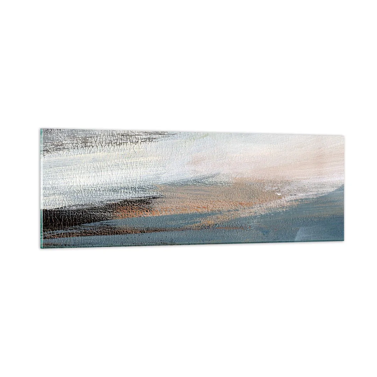 Schilderen op glas - Abstractie: noordelijk landschap - 90x30 cm