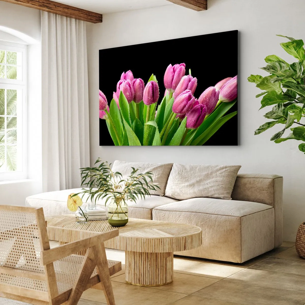 Schilderen op canvas - Lila vreugde van de lente - 120x80 cm
