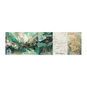 Fotobehang Monster Premium Canvas - Emerald en zwarte branding - Abstractie, Deel, Verf - 100x30 cm