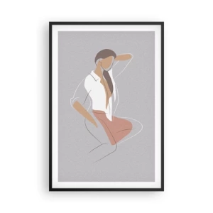 Poster in een zwarte lijst - Omtrek van gracieusheid - 61x91 cm