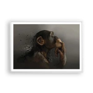 Poster in een witte lijst - Zeker een denker - 100x70 cm