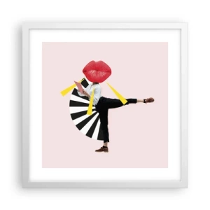 Poster in een witte lijst - Surrealistische pop-art - 40x40 cm