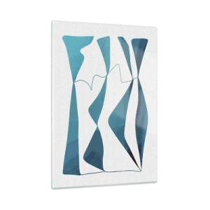 Schilderen op glas - Abstractie: turquoise verbinding - 50x70 cm