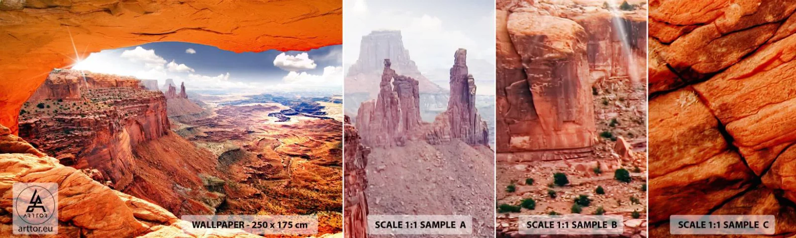 Fotobehang Staaltje Standard Eco - Door de natuur zelf gebeeldhouwd - Landschap, Nationaal Park Arizona, Grand Canyon - 100x30 cm