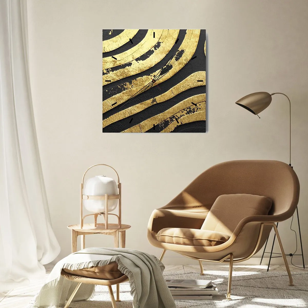 Wandklok - Klok - Alles vloeit - 30x30 cm