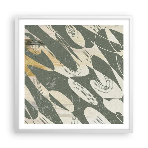 Poster in een witte lijst - Ritmische abstractie - 60x60 cm