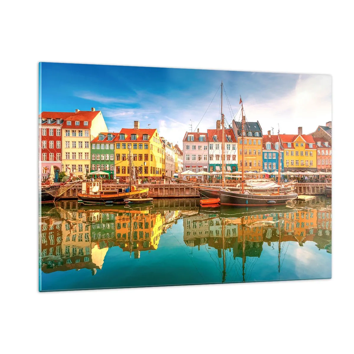 Schilderen op glas - Over het water zo glad als een spiegel - 120x80 cm