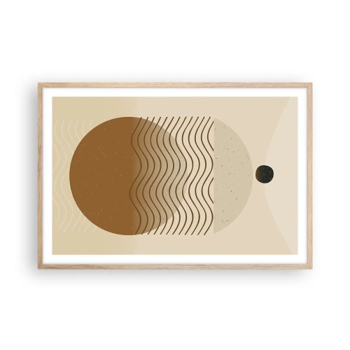 Een poster in een licht eiken lijst - Over de oorsprong van geometrische figuren - 91x61 cm