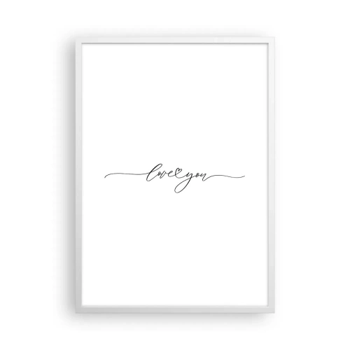 Poster in een witte lijst - Zwart op wit - 50x70 cm