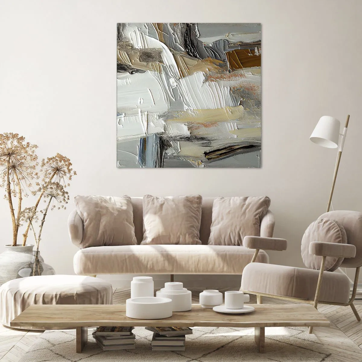 Schilderen op canvas - Kleurrijke lagen - 50x50 cm