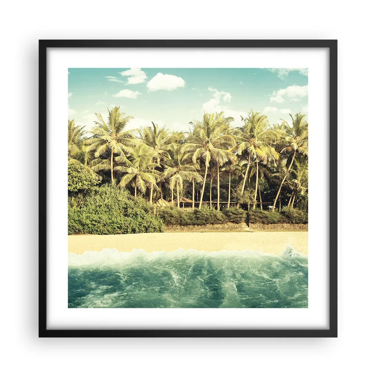 Poster in een zwarte lijst - Hoe zit het hier? - 50x50 cm