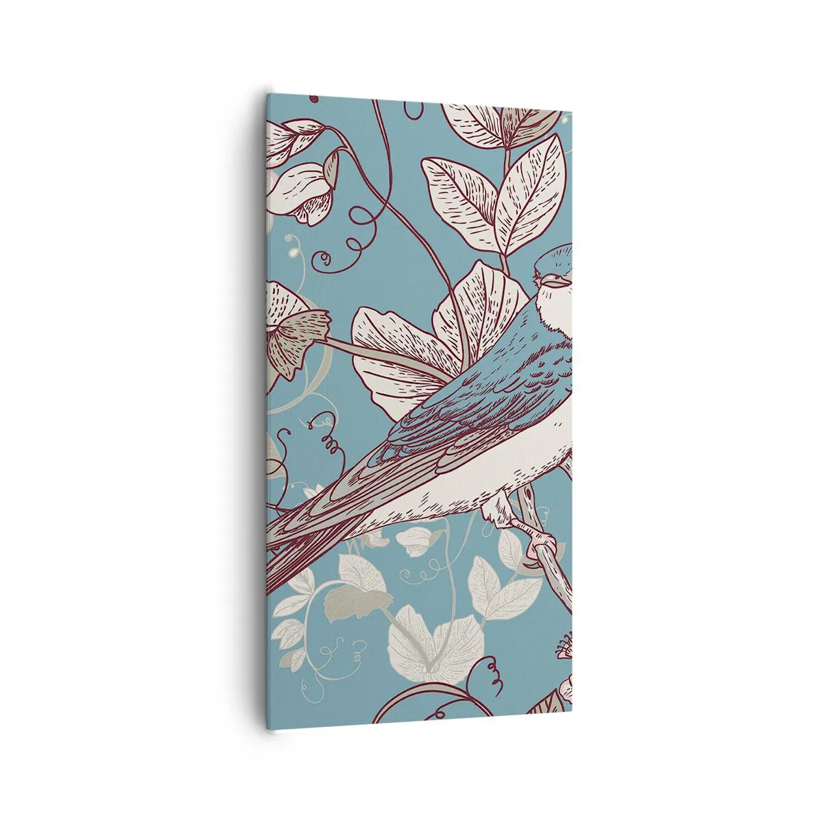 Schilderen op canvas - In witte abeel met het zingen van de nachtegaal - 65x120 cm