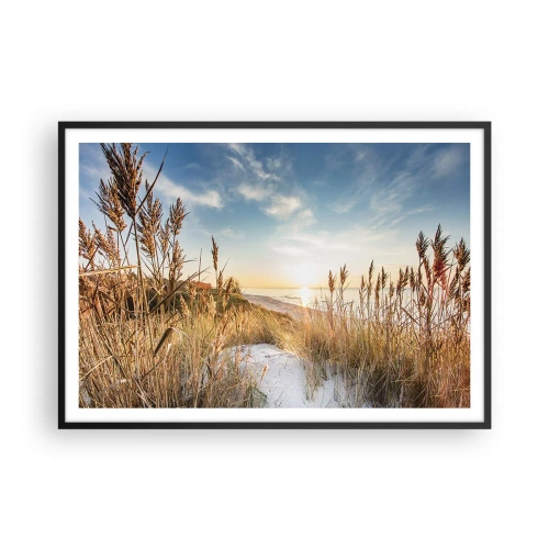 Poster in een zwarte lijst - Noord strand - 100x70 cm