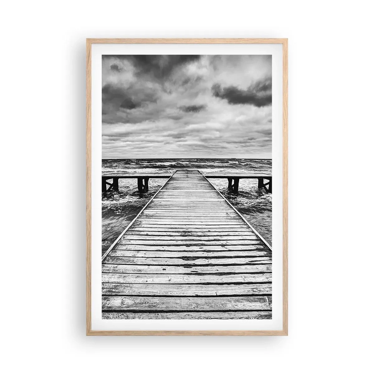 Een poster in een licht eiken lijst - Ik wacht tot de wind wegjaagt... - 61x91 cm