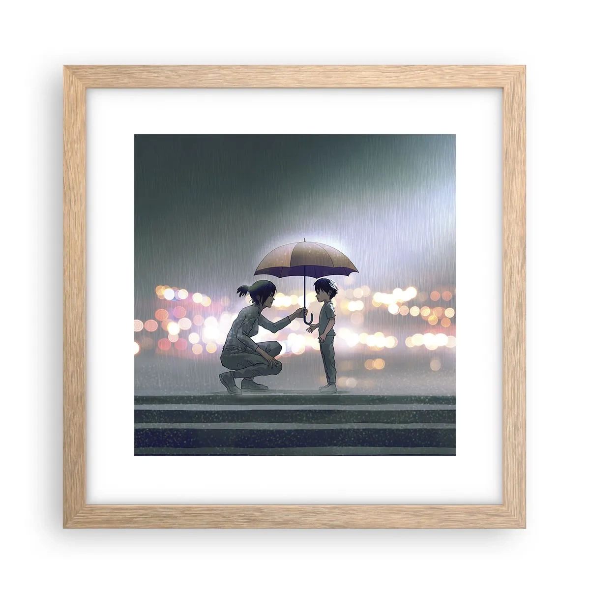 Een poster in een licht eiken lijst - En het is goed nu - 30x30 cm