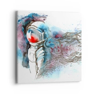 Schilderen op canvas - Alleen met de kosmos - 30x30 cm