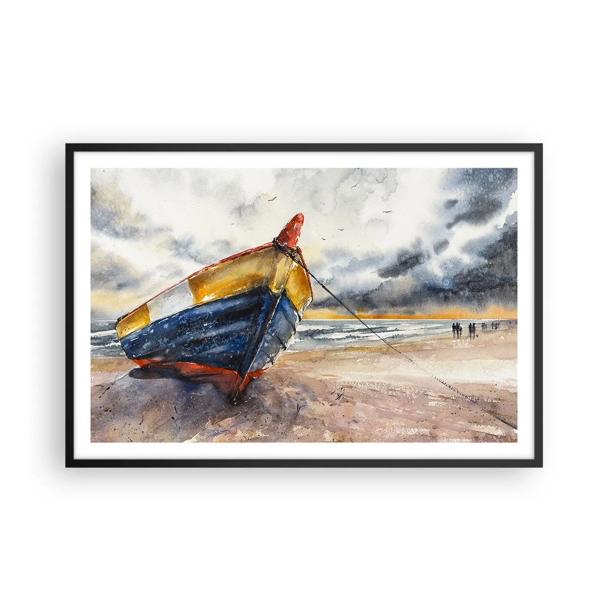 Poster in een zwarte lijst - Rust aan de kust - 91x61 cm
