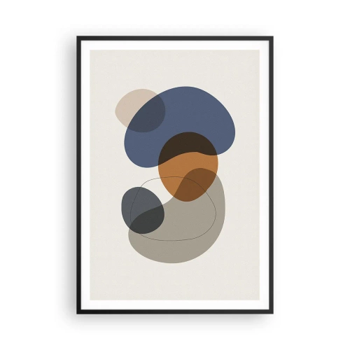 Poster in een zwarte lijst - Kleur druppels - 70x100 cm