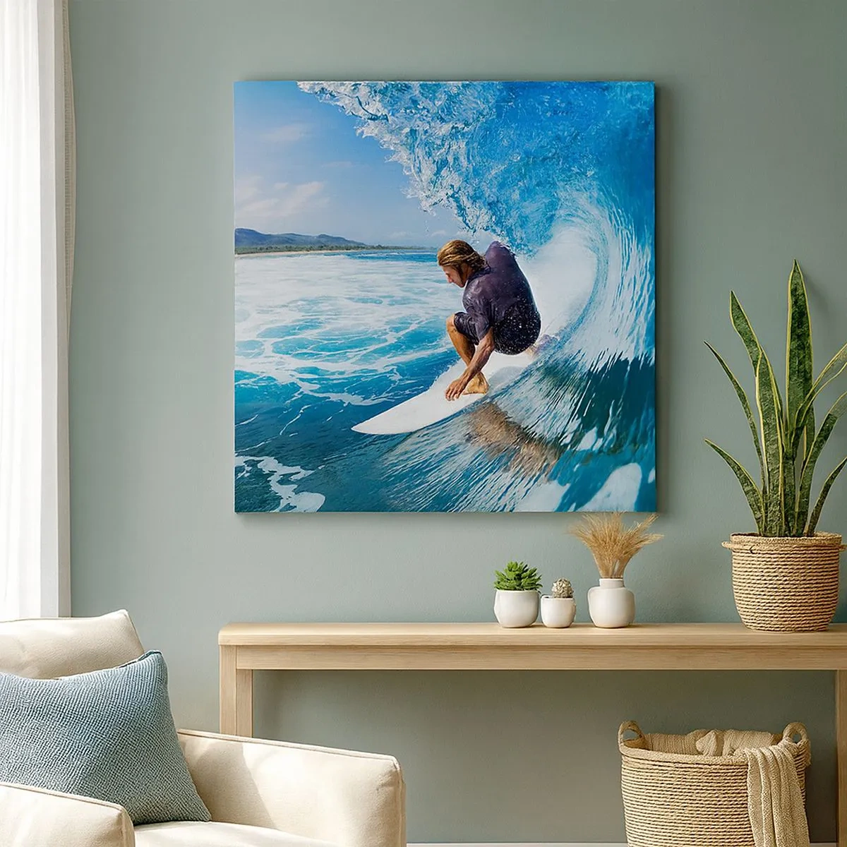 Schilderen op canvas - Dansend met de golven - 30x30 cm